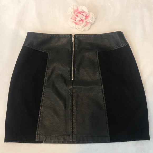 OASIS Women Black Leather mini Skirt SZ 6 Uk 14 - Picture 5 of 7